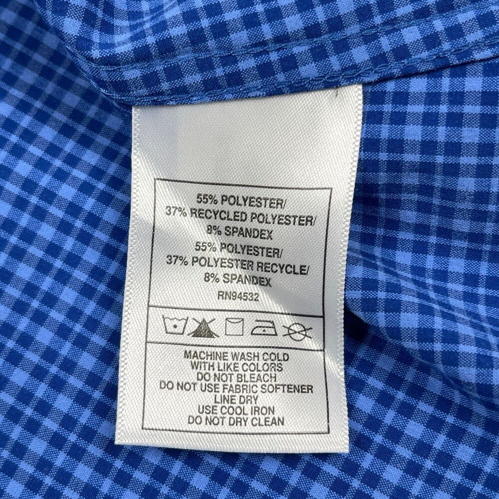 Storm Creek Women's Shirt Large Blue Check 4-Way Stretch Button Down Long Sleeve - Picture 12 of 12